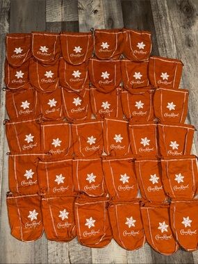 Crown Royal brown Drawstring Pouches -medium size (appx)9x7.5- Set of 35